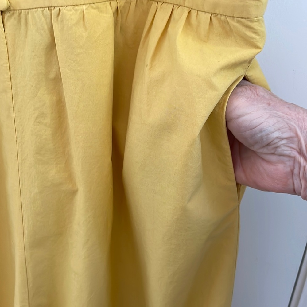 Madewell Mustard Eyelet Frilled Strap Scalloped Hem Jumpsuit Size 16 - Picture 7 of 15